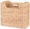 Decorasian Porte-revues tressé en jacinthe d'eau - Panier à journaux avec 2 compartiments - Porte-journaux avec compartiments pour livres, magazines et journaux DA-B0052 Naturel