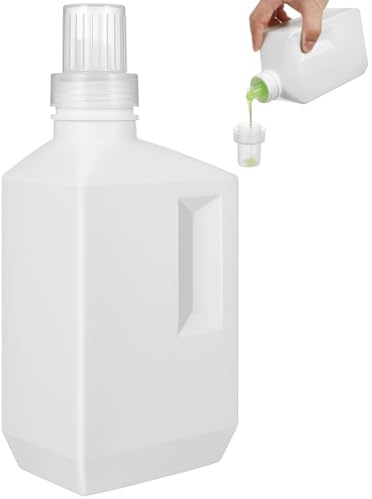 35oz Empty Laundry Detergent Bottle Refillable Plastic Liquid Dispenser with Leak-Proof Wide Mouth Square Storage Container for Laundry Liquid Cleaning Products