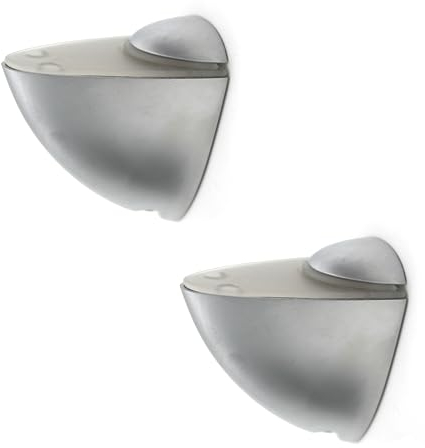 DOJA Barcelona | Pelikan Glasbodenträger | Pack 2 | Halterung für Regale MAX| 20mm | Belastung MAX| 8 kg | Aluminium | Regalträger für Holz- und Glasregale, Wandregale, Nachttische, Spiegel