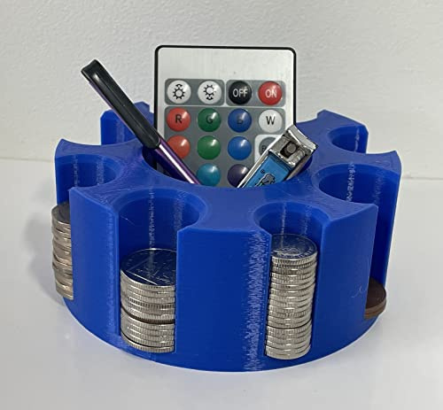 Coin Cash Note Money Organiser Mini Storage Box Sorter Savings 1p-£2 (Blue)