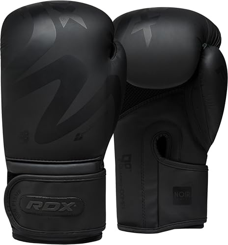 RDX Boxing Gloves F15 Pro Training Sparring, Maya Hide Leather, Muay Thai MMA Kickboxing, Men Women Adult, Heavy Punching Bag Focus Mitts Pads Workout, Ventilated Palm, Multi Layered, 12oz
