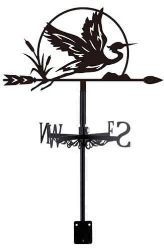 SUPERDANT Banderuola In Metallo per Uccelli Banderuola Segnavento di Direzione Segnavento da Tetto Del Vento per Cortile Nera per Esterni Capannoni per Fattoria Decorazione del Giardino