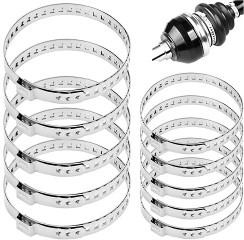 HAYGEM 10 Pièces Collier de Serrage Inox, Collier Soufflet Cardan de 2 Tailles, Pince Collier Cardan de Serrage Réglables Qui, pour les Fils, les Tuyaux, les Pièces Détachées Automobiles