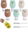 6Pcs Squeeze Salatdressing Flaschen mit Reinigungsbürste, 2.5OZ tragbare Gewürzflaschen, Dressing-Container zum Mitnehmen für das Mittagessen, auslaufsichere High Volume Travel Storage, Silikon
