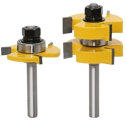 2st 8 mm 1/4 skaft Stort lager upp till 1-1/4 Spont- och spårfräs-set Tappfräs Träbearbetning Fräsverktyg(6.35MM SHANK)
