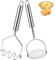 RODISHOMM 2 Stück Kartoffelstampfer Edelstahl，Robuster & Langlebiger Handstampfer mit Ergonomischem Griff für Kartoffelbrei, Avocado, Bohnen