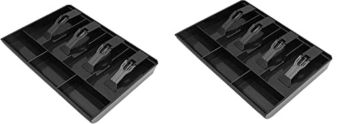 Remingtape 2 x registreringskassor – kontantbricka för 4 sedlar/3 mynt, registreringsfack, 12,6 x 9,6 x 1,4