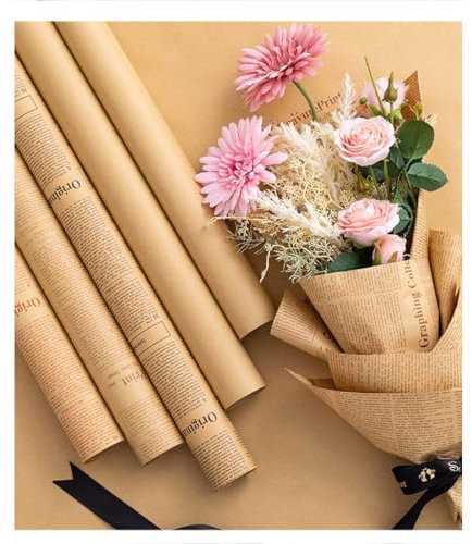 Wrapping Paper Roll Gift Wrapping, 40 Sheets of Kraft Paper Newspaper Wrapping Paper for Packing, 50X70cm(Blue)