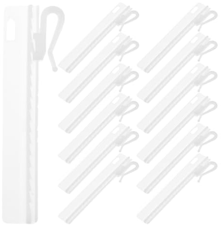 Zerodeko 25 Crochets À Clip Réglables pour Rideaux en Plastique Hauteur Ajustable Extension Flexible Adaptés pour Tringle Fenêtre Draperie Porte Et Rideau De Douche