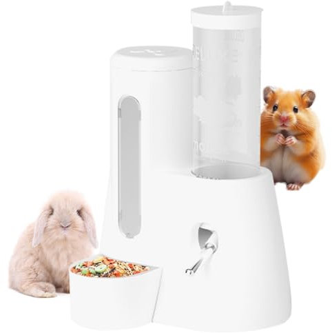 Guinea Pig Water Bottle - Hamster Water Bottle | Automatic Food Dispenser | No Drip Standing Rabit Feeder 300ml Food Dish 125ml ABS Small Animals Rabit Chinchilla Hedgehog 16x13x11cm Set