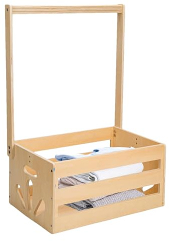 Baby Shower Korg, Träorganizer För Barnrum Och Presentlåda, Bärbar Organizer För Kläder Leksaker Blöjor Tyg och Minnesföremål