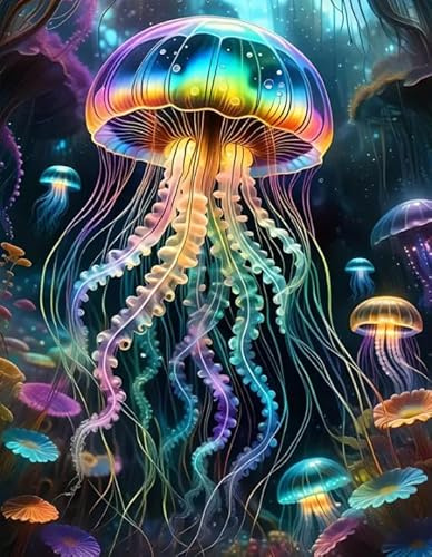 5D Diamond Painting Kit Completo Medusa, Pittura Diamante Fai da Te per Adulti, Quadro con Perline Diamond Tema Mare, Kit Pittura a Diamante per Principianti e Bambini, Decorazione Casa 30x40cm