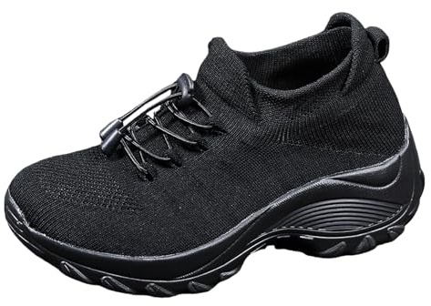 Zapatos Deportivos Calcetines Zapatos Zapatos para Feiwei Border Zapatos de tamaño Zapatos con balancín de tacón de cuña de Suela Gruesa para Mujer # L