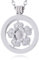Morella Damen Halskette 70 cm Edelstahl mit Amulett und Coin 33 mm Lotosblume Silber in Schmuckbeutel