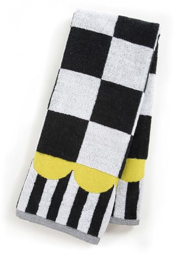 MACKENZIE-CHILDS Hand Towel, Cute Decorative Hand Towel for Bathroom and Kitchen, Black-and-White Courtly Check