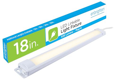 Enbrighten Premium Linkable Under Cabinet Fixture, 18in, LED, Linkable, 628 Lumens, 3000K Warm White, 38846-T1