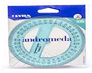 Lyra Goniometro 12 cm/360° Gradi, Squadre, Righe, Decimetro, Età 0-14 Anni