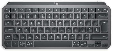 Logitech MX Keys Mini Minimalist Wireless Illuminated Keyboard, Compact, Bluetooth, Backlit, USB-C, Compatible with Apple macOS, iOS, Windows, Linux, Android, Metal Build, QWERTY UK Layout - Graphite