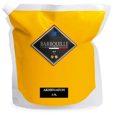 Peinture Jaune Soleil Acrylique Akhenaton - Effet Mat-Poudré - Peinture Mur & Plafond - Lessivable - Séchage En 30 min - COV A+ - Fabriquée En France - 2,5 L - BARBOUILLE