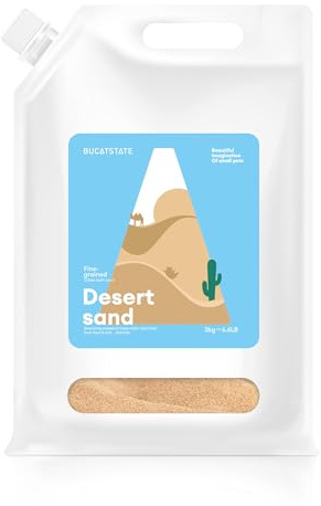BUCATSTATE Hamster Bath Sand with Pour Spout, 6.6LB Desert Bath Sand | No-Dust Potty Litter Calcium-Free Sand for Hamster Chinchillas Gerbil Mice Degu or Other Small Pets (Fine Sand)