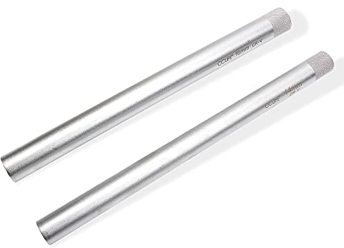 CCLIFE 2tlg Magnet Zündkerzenschlüssel 3/8' Zündkerzen Glühkerzen Schlüssel Einsatz Werkzeug SW 14mm 16mm Extra lang 250mm