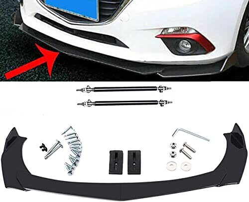 Universal Front Bumper Lip Chin Spoiler PP Front Bumper Lip Sopiler Wing Body Fit for Audi,Ford,BMW,Honda,Chevrolet,Civic,Benz,Mazda,GMC Car Pointed…