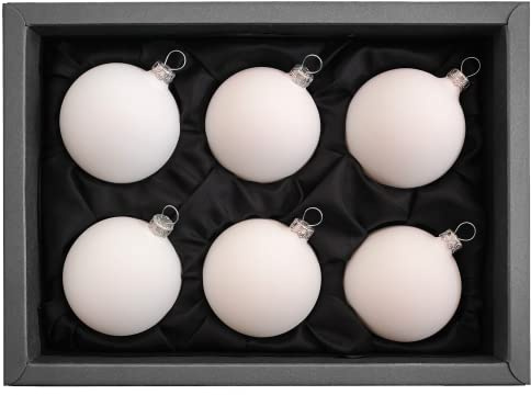 “Heaven” – 6 cm Weihnachtskugeln/Christbaumkugeln weiß matt