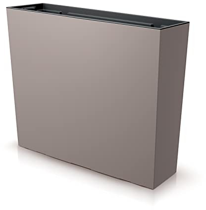 Vaso per Fiori piante Rettangolare Urbi Case T Decorativo in Plastica Alto 50 cm da interno esterno 18x58 cm Rettangolare Mocca Design Moderno 44 Litri