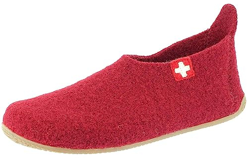 Living Kitzbühel Slipper Schweizer Kreuz 4249 Damen Hausschuhe, Weinrot (Dark Cherry), Gr. 38