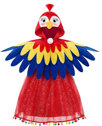 ReliBeauty Déguisement Perroquet Costume Animaux Robe Filles Carnaval,150