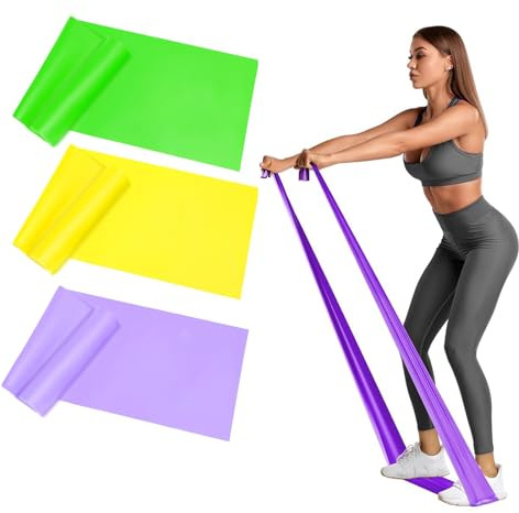 1.8M Resistance Bands Set of 3,1.8m Fitness Exercise Bands with 3 Different Resistance Levels, Workout Resistance Bands Set for Women Men, Ideal for Strength Training,Yoga,Gym,Pilates