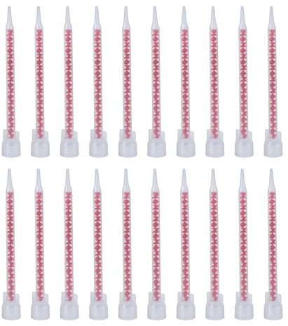 Lot de 20 buses mélangeuses en époxy, applicateur de résine, diamètre intérieur d'entrée de 27 mm, pour cartouche double de 400 ml, rapport 1:1