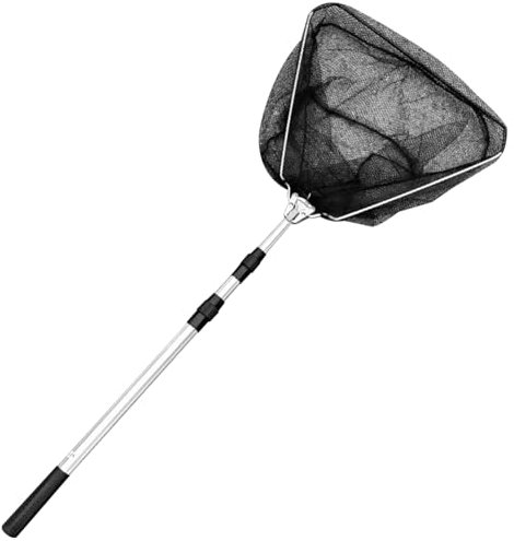 Fishing Net with Telescoping Handle, Large Fine Mesh Landing Nets for Fishing, Foldable Portable Fish Net for Fish Tank, Aquariums and Small Pond