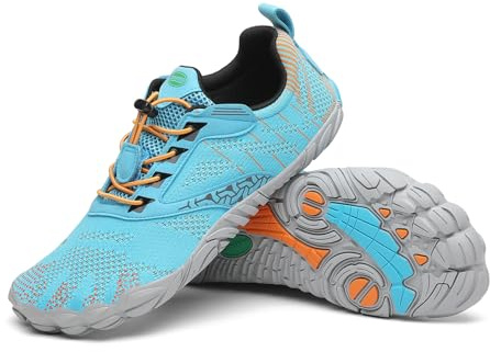 SAGUARO Barefoot Shoes Uomo Donna Scarpe Barefoot Minimaliste Scarpe a Piedi Nudi Traspiranti Scarpette Trail Running Aero Blu,Gr.44