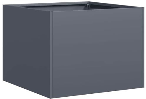 vidaXL Pflanzgefäß Anthrazit 40x40x30 cm Stahl, Pflanzschale, Garten-Garten-Pflanzkübel, Outdoor-Pflanzgefäß, Hochbeet, Pflanzgefäß, Blumenkasten
