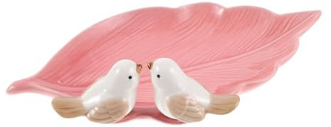 Cabilock Assiette À Bijoux En Céramique En Forme De Feuille Porte-feuille Organisateur De Bijoux