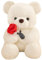 Regalos del Día de San Valentín para niños,Oso de Felpa con Rosa, 25 cm, Juguete Blando para cumpleaños y día de San Valentín, Parejas y Amigos (White)