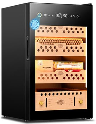 Electric Humidor 60L with Temperature & Humidity Control Cigar Humidors with Spanish Cedar Wood Humidor Cabinet Holds 200 Counts