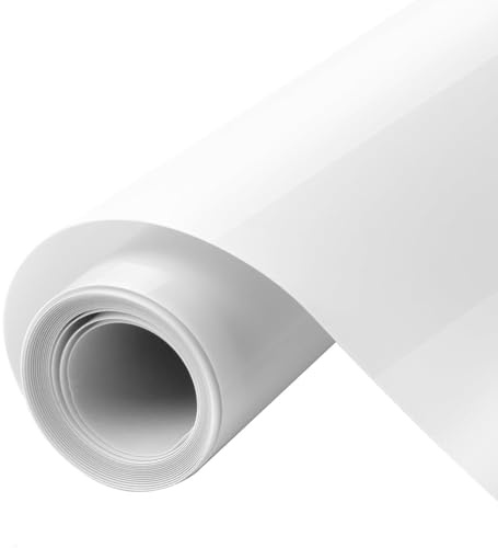 HTVRONT Puff Vinyl Heat Transfer - 10 x 6ft White Iron on Vinyl Roll for T Shirts, 3D Puff HTV Heat Transfer Vinyl Compatible with Cricut Cutting Machine- Easy to Cut & Weed & Transfer (White)