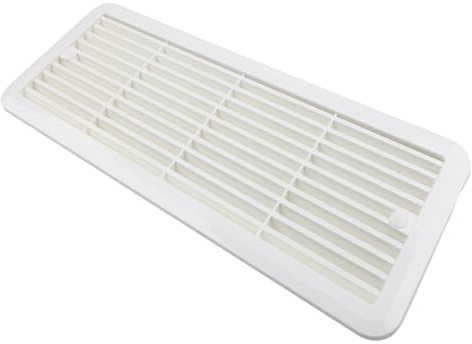 Griglia di montaggio for sfiato del frigorifero di ricambio for camper e roulotte, copertura di ventilazione a lamelle(White)