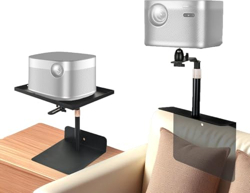 Support de Projecteur de Lit pour Canapé, Support Videoprojecteur, Bras Réglable 24-64 cm, Rotatif 360°, Installation Invisible, Compatible avec 100% de Projecteurs pour Home Cinema Conférences