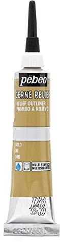 Unbekannt Pebeo 773300 Vitrail Cerne Relief Glass Paint, 20 ml Tube in Blister Packaging, Colour: Gold