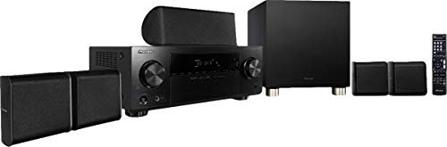 Pioneer HTP-074(B) 5.1 Système Home Cinema 5.1 avec récepteur AV et Jeu d'enceintes (100 W/Canal, multiroom, Dolby TrueHD, Bluetooth, Radio, entrée Audio/USB Frontale, Mode Eco) Noir
