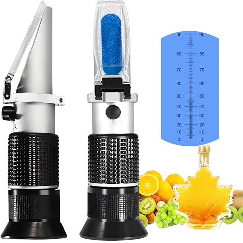 0-90% Brix Meter Refractometer,V·RESOURCING Portable Hand Held Sugar Content Measurement for Sugar, Food, Fruit, Beverages Honey