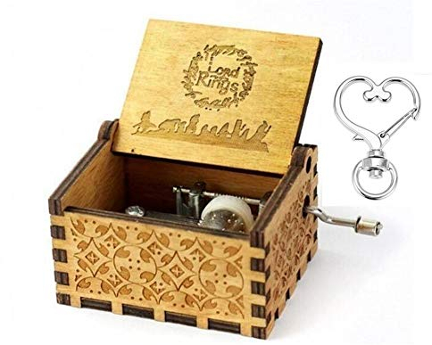 Cuzit, carillon con manovella de Il Signore degli Anelli, in legno, inciso a mano