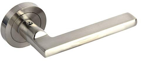 Cofan Juego de 2 manivelas | Fabricadas en aluminio | Con roseta redonda | Modelo Viena Color níquel