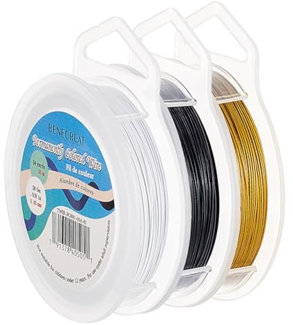 BENECREAT 3 Rollen 0.45mm Mischfarbe Edelstahldraht 150m Tigerschwanz Perlendraht Für Handwerk Perlen Schmuckherstellung Zubehör