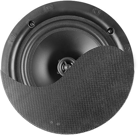 Power Dynamics NCSS6B Enceinte de Plafond 6,5 30 Watts - Noir, 8 Ohms, Grille Métallique, Haut-Parleur avec Système de Fixation Rapide, Idéal pour Installation Public Address