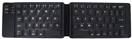 ASHATA Teclado Bluetooth Portátil Teclas Silenciosas Teclado Inalámbrico Plegable Ligero para iOS/para Android/para Tablet PC Phone(Negro)