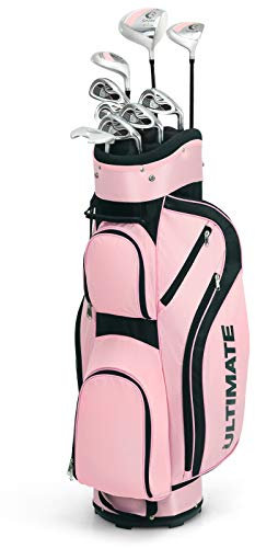 GOPLUS Ensemble de Clubs de Golf Complet pour Femmes, 9 Clubs de Golf, Sac de Golf Inclus, Rose